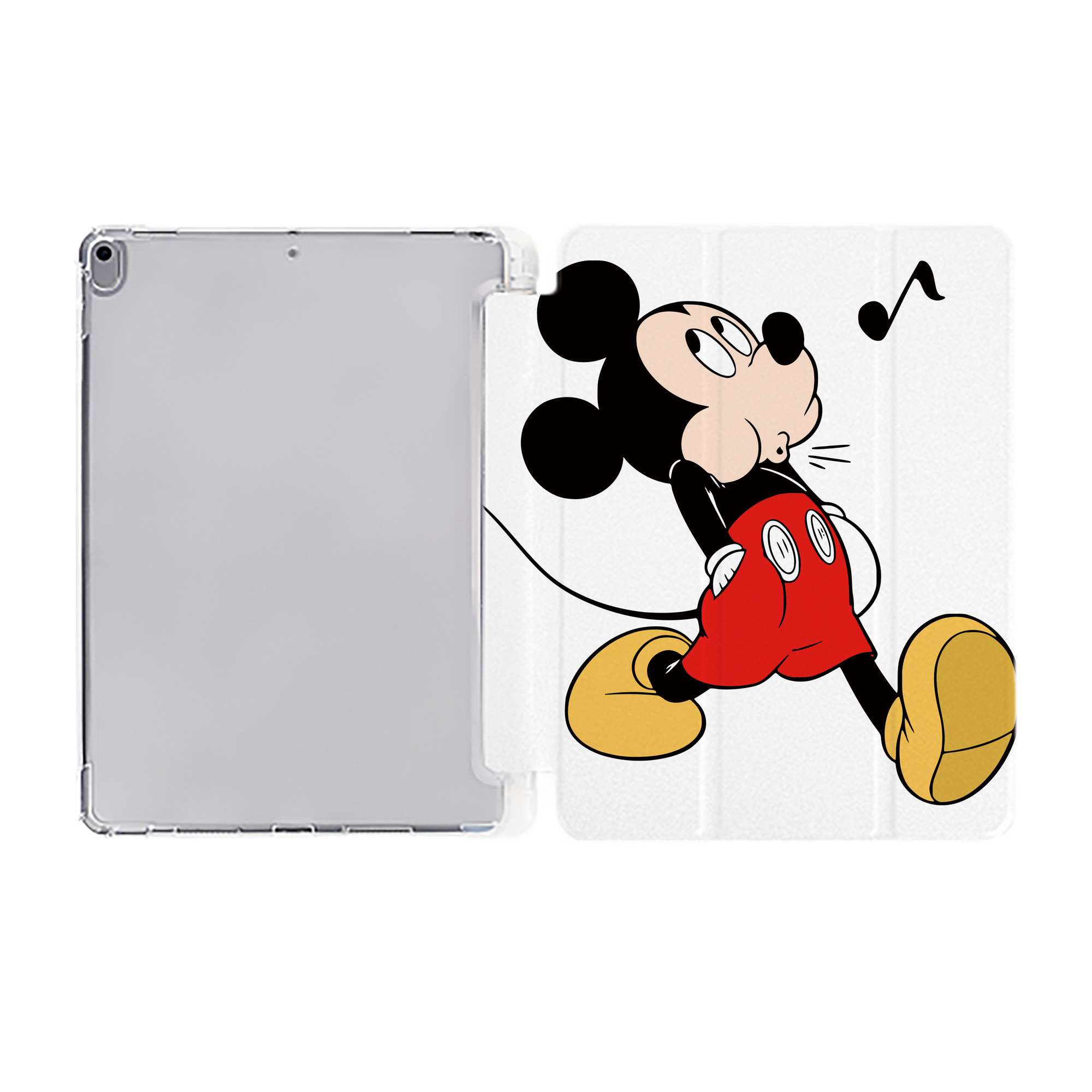 （画像用） ミッキーマウス Mickey Mouse IPad ケース ペン収納付き 三つ折りスタンド PUレザー×シリコン 対応機種9.5/10.5/10.9インチ